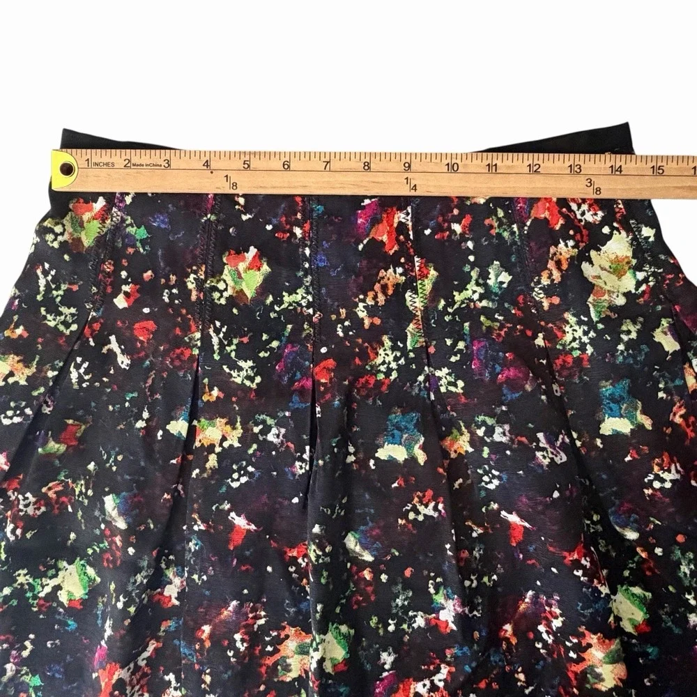 GAP Confetti Pleat Skater Skirt‎ Sz 4 Black Colorful Pockets Y2K Preppy Gothcore